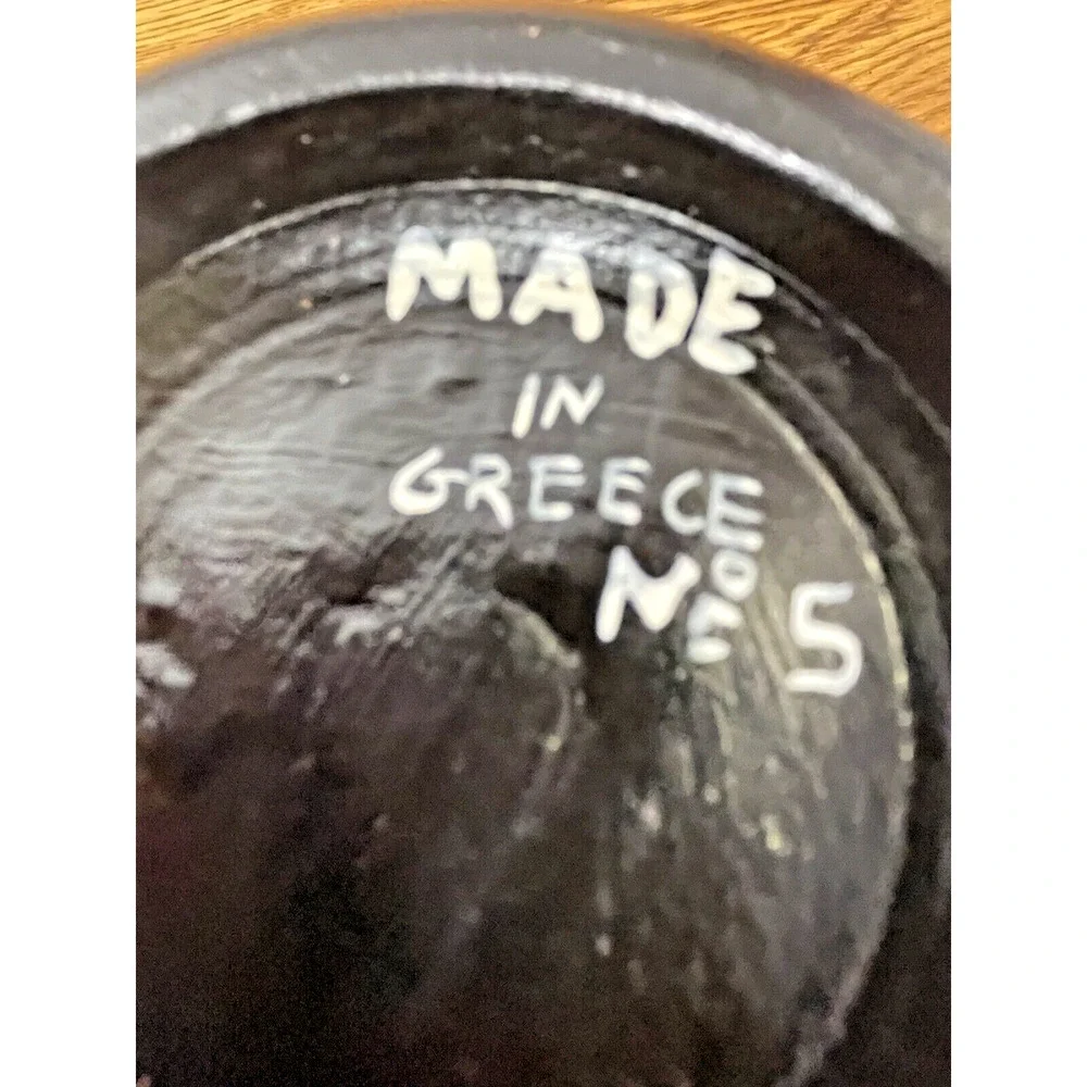 Pair of Unique Greek Vintage Vase Made by Vera G No. 5 & No. 20 Ceramic Handmade